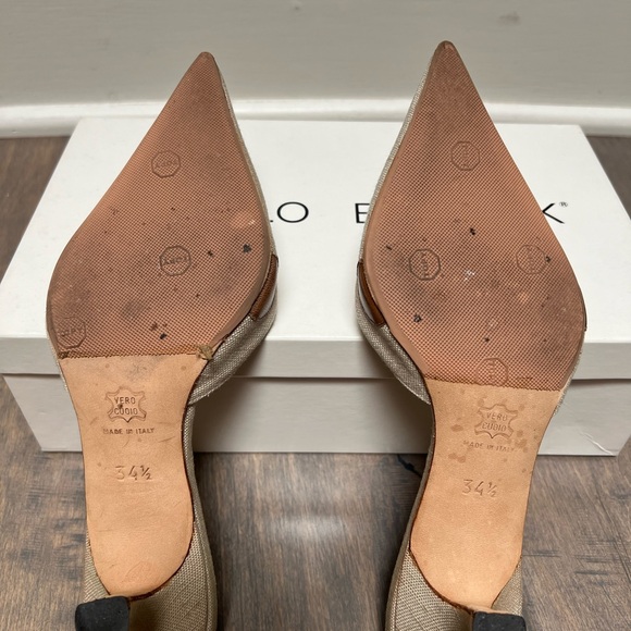 Preloved Manolo Blahnik Size 34.5 Mules - Picture 2 of 2